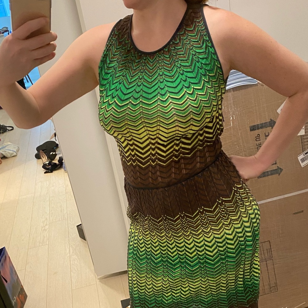 Missoni iconic zigzag dress with sheer V back